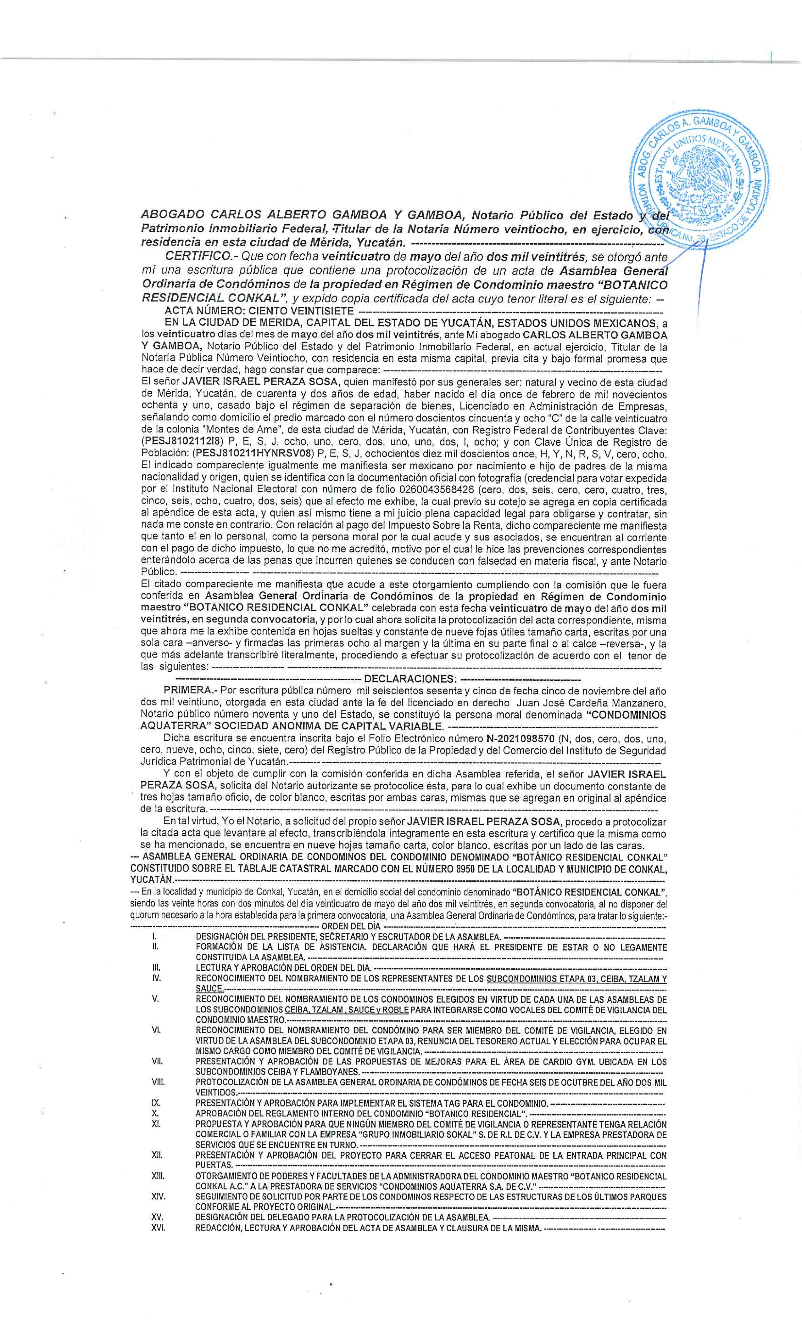 Acta Protocolizada 2023